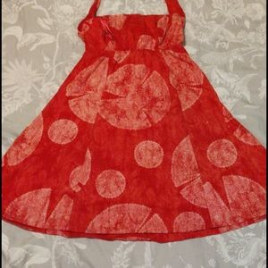 Red bohemian strapless Free People dress